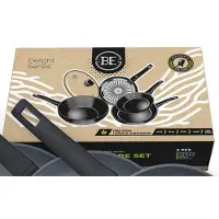 BE Living Pannenset 4-delig - Ø 20, 24 & 28 cm Koekenpan + Ø 28 cm Wokpan met Deksel