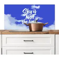 KitchenYeah Spatscherm keuken 100x50 cm - Kookplaat achterwand Sky is not the limit - Blauwe lucht - Wolken - Muurbeschermer - Spatwand fornuis - Hoogwaardig aluminium