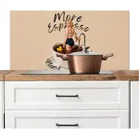KitchenYeah Spatscherm keuken 100x50 cm - Kookplaat achterwand More espresso - Koffie - Eend - Muurbeschermer - Spatwand fornuis - Hoogwaardig aluminium