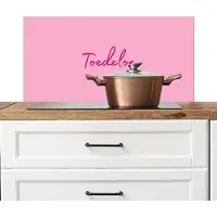 KitchenYeah Spatscherm keuken 80x40 cm - Kookplaat achterwand Toedeloe - Roze - Minimalistisch - Muurbeschermer - Spatwand fornuis - Hoogwaardig aluminium