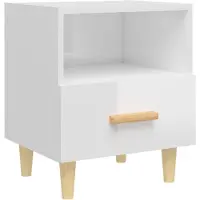 vidaXL Nachtkastje 40x35x47 cm hoogglans wit