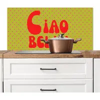 KitchenYeah Spatscherm keuken 100x50 cm - Kookplaat achterwand Ciao bella - Rood - Groen - Stippen - Muurbeschermer - Spatwand fornuis - Hoogwaardig aluminium