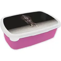 MuchoWow Broodtrommel Roze - Lunchbox Paard - Modern - Portret - Brooddoos 18x12x6 cm - Brood lunch box - Broodtrommels voor kinderen en volwassenen