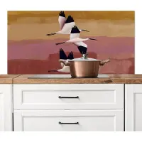 KitchenYeah Spatscherm keuken 120x60 cm - Kookplaat achterwand Vogels - Snavel - Abstract - Muurbeschermer - Spatwand fornuis - Hoogwaardig aluminium