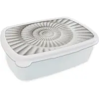 MuchoWow Broodtrommel Wit - Lunchbox Schelp - Spiraal - Wit - Brooddoos 18x12x6 cm - Brood lunch box - Broodtrommels voor kinderen en volwassenen