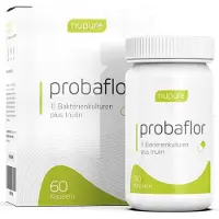 Nupure Probaflor biotica supplementen Culturen complex - 2 maandvorraad Probioticum - 60 darmcapsules met melkzuurbacteriën, Bifidobacteriën plus Inuline