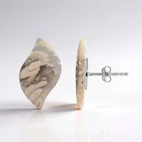 Cavill - Zilveren Oorbellen met 13,4 ct Witte Agaat - 925 Sterling Zilver Gerhodineerd - Elegante Fancy Cabochon Oorhangers Dames
