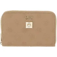 GUESS portemonnee Ella Logo SLG Zip Around Beige Logo Taupe