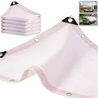 VHV - Schaduwdoek - Schaduwnet wit - Zonnedoek - 50% schaduw - UV-bestendig - Met ogen - Voor kweekkas, tuin en kippenhok - 2*4m - Wit