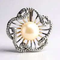 Cavill - Zilveren Hanger met 9mm Witte Zoetwaterparel - 925 Sterling Zilver - Ronde Parel met Elegante Rhodium Afwerking - Tijdloos Sieraad voor Dames