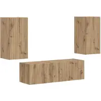 vidaXL Tv Wandkast Set 4 st Artisan Eiken Bewerkt hout