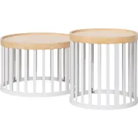 Vicco Salontafel set Enara, Bamboe/Wit, x cm met 2 delen