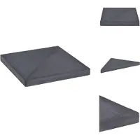 vidaXL Zwarte granieten gewichtsplaat voor parasol, vierkant, 15 kg - Parasolvoet