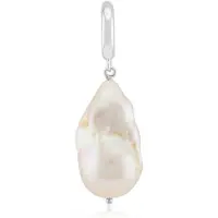 Cavill - Zilveren Parelhanger - 925 Sterling Zilver Gerhodineerd - Witte Zoetwater Kweekparel Fancy Slijpsel 24x13 mm - Elegante Dameshanger