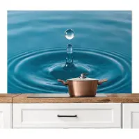 KitchenYeah Spatscherm keuken 120x80 cm - Kookplaat achterwand Waterdruppel - Water - Oppervlakte - Muurbeschermer - Spatwand fornuis - Hoogwaardig aluminium