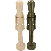 Daan Kromhout Notenkraker Decoratie Beelden 36 cm – Polyresin Kerstdecoratie – Staande Notenkraker op Voet – Set van 2