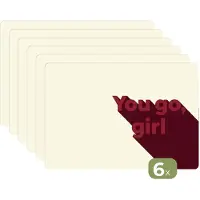 KitchenYeah Placemats - 6 stuks - 45x30 cm - Placemat kunststof - you go girl - 3D - Rood - Borden onderleggers - Decoratie voor op tafel - Keuken tafeldecoratie accessoires - Vinyl onderlegger - Tafelversiering