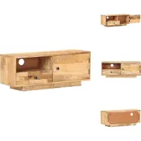 vidaXL Tv-kast - Tv-kasten - Televisiekast - Televisiekasten - Tv-meubel 90x30x35 cm massief mangohout