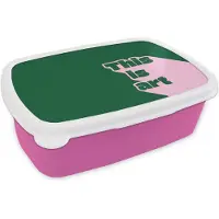 MuchoWow Broodtrommel Roze - Lunchbox This is art - Schaduw - Roze - Brooddoos 18x12x6 cm - Brood lunch box - Broodtrommels voor kinderen en volwassenen
