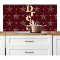 KitchenYeah Spatscherm keuken 120x60 cm - Kookplaat achterwand Sterren - Luipaardprint - Dream - Bordeaux - Muurbeschermer - Spatwand fornuis - Hoogwaardig aluminium