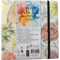 Avec Art Journal Kraft Cover - Schetsboek - 300 g-m² - Kunstboek - Aquarel papier - 30 vellen - 21 x 21cm - Aquarelpapier - Aquarel boek