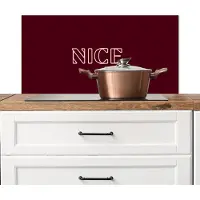 KitchenYeah Spatscherm keuken 80x40 cm - Kookplaat achterwand Bordeaux - Nice - minimalistisch - Muurbeschermer - Spatwand fornuis - Hoogwaardig aluminium