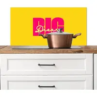 KitchenYeah Spatscherm keuken 90x45 cm - Kookplaat achterwand Dream big - Geel - Roze - Muurbeschermer - Spatwand fornuis - Hoogwaardig aluminium
