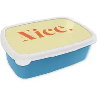 MuchoWow Broodtrommel Blauw - Lunchbox Nice - Oranje - Geel - Minimalistisch - Brooddoos 18x12x6 cm - Brood lunch box - Broodtrommels voor kinderen en volwassenen