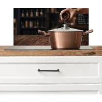 KitchenYeah Spatscherm keuken 70x30 cm - Kookplaat achterwand Espresso - Melk - Café - Muurbeschermer - Spatwand fornuis - Hoogwaardig aluminium