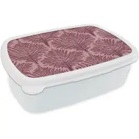MuchoWow Broodtrommel Wit - Lunchbox Varen - Patroon - Paars - Brooddoos 18x12x6 cm - Brood lunch box - Broodtrommels voor kinderen en volwassenen