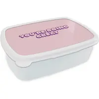 MuchoWow Broodtrommel Wit - Lunchbox You're doing great - roze - 3D - Brooddoos 18x12x6 cm - Brood lunch box - Broodtrommels voor kinderen en volwassenen