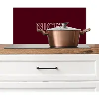 KitchenYeah Spatscherm keuken 60x30 cm - Kookplaat achterwand Bordeaux - Nice - minimalistisch - Muurbeschermer - Spatwand fornuis - Hoogwaardig aluminium