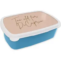 MuchoWow Broodtrommel Blauw - Lunchbox Too old for dicaprio - Roze - Groen - Brooddoos 18x12x6 cm - Brood lunch box - Broodtrommels voor kinderen en volwassenen