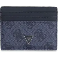 GUESS Leren kaarthouder Mito Card Case Blue Denim blauw