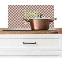 KitchenYeah Spatscherm keuken 60x30 cm - Kookplaat achterwand Focus - Vakken - Roze - Muurbeschermer - Spatwand fornuis - Hoogwaardig aluminium