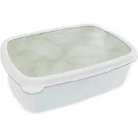 MuchoWow Broodtrommel Wit - Lunchbox Groen - Marmer print - Aders - Brooddoos 18x12x6 cm - Brood lunch box - Broodtrommels voor kinderen en volwassenen