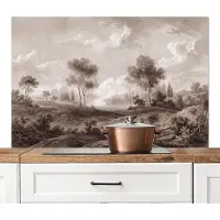 KitchenYeah Spatscherm keuken 120x80 cm - Kookplaat achterwand Klassiek - Landschap - Neutraal - Muurbeschermer - Spatwand fornuis - Hoogwaardig aluminium