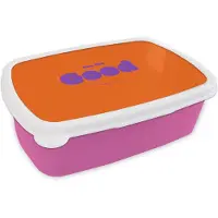MuchoWow Broodtrommel Roze - Lunchbox See the good - Paars - Oranje - Smiley - Brooddoos 18x12x6 cm - Brood lunch box - Broodtrommels voor kinderen en volwassenen