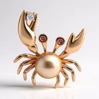Cavill - Paarse Ming Parel Hanger - 925 Sterling Zilver - Roségoud Verguld - Zirkonia 0,08 ct & Roze Toermalijn - Elegante Krabvormige Sieraden