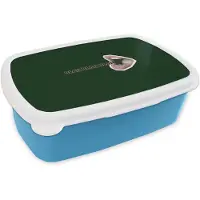 MuchoWow Broodtrommel Blauw - Lunchbox BLAH BLAH BLAH - Mond - Groen - Brooddoos 18x12x6 cm - Brood lunch box - Broodtrommels voor kinderen en volwassenen