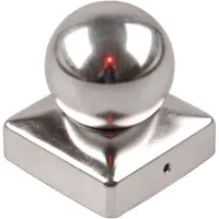 Baumarktplus TRUTZHOLM - Paalkap Ø 101 mm Kogel - RVS - Afdekkap voor Palen 10x10 cm - Roestvrij Staal - Paalhoed - Hekwerkdecoratie