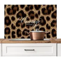 KitchenYeah Spatscherm keuken 100x65 cm - Kookplaat achterwand Luipaardprint - Bruin - Courage - Sierlijk - Muurbeschermer - Spatwand fornuis - Hoogwaardig aluminium
