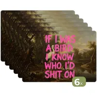 KitchenYeah Placemats - 6 stuks - 45x30 cm - Placemat kunststof - Klassiek - Humor - Roze - Borden onderleggers - Decoratie voor op tafel - Keuken tafeldecoratie accessoires - Vinyl onderlegger - Tafelversiering