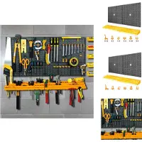 vidaXL Gereedschapswand - 500 x 500 x 18 mm - zwart en geel - 100% PP (polypropyleen) - Werkbank