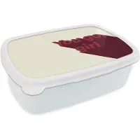 MuchoWow Broodtrommel Wit - Lunchbox you go girl - 3D - Rood - Brooddoos 18x12x6 cm - Brood lunch box - Broodtrommels voor kinderen en volwassenen