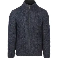 State of Art vest Regular Fit donkerblauw gebreid