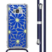 IMoshion Design hoesje met koord voor de Samsung Galaxy S8 - Cobalt Blue Flowers Connect