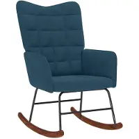 vidaXL Schommelstoel fluweel blauw