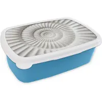 MuchoWow Broodtrommel Blauw - Lunchbox Schelp - Spiraal - Wit - Brooddoos 18x12x6 cm - Brood lunch box - Broodtrommels voor kinderen en volwassenen
