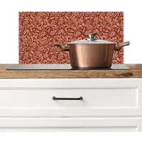 KitchenYeah Spatscherm keuken 60x30 cm - Kookplaat achterwand Bloemen - Print - Roze - Muurbeschermer - Spatwand fornuis - Hoogwaardig aluminium